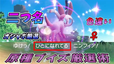 【ポケモンsv】ブイズ（メス）不足のあなた！メス、二つ名、オシャボ、色違いを厳選できる原種ブイズ 厳選術を公開！ Youtube