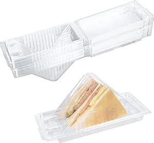 Amazon 50 Pcs Triangle Sandwich Container With Lid Transparent