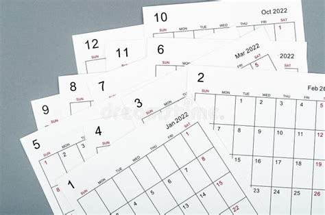 Muchas Hojas De Calendario Mensuales En Blanco Para Imagen De