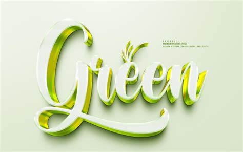 Efeito De Texto Psd D Premium Verde Psd Premium