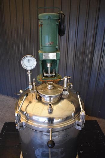 Used Sold USED 50 GALLON JACKETED TANK REACTOR 316 STAINLESS STEEL