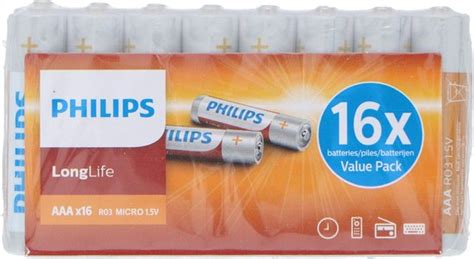 Philips Longlife Batterijen Aaa Voordeelverpakking Stuks Bol