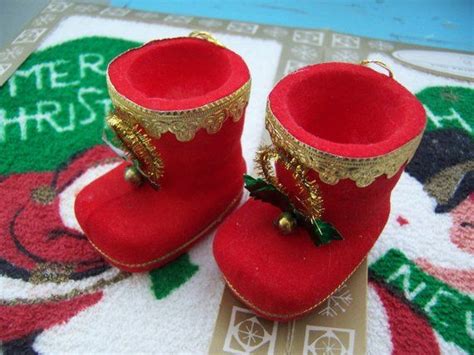 Ornaments Flocked Santa Boots Ornaments Etsy Santa Boots Santa Christmas Time