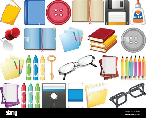 Set Of Stationary Object Stock Vector Image Art Alamy