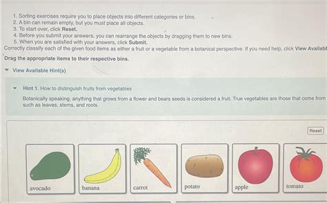 Solved Sorting Exercises Require You To Place Objects Into Chegg