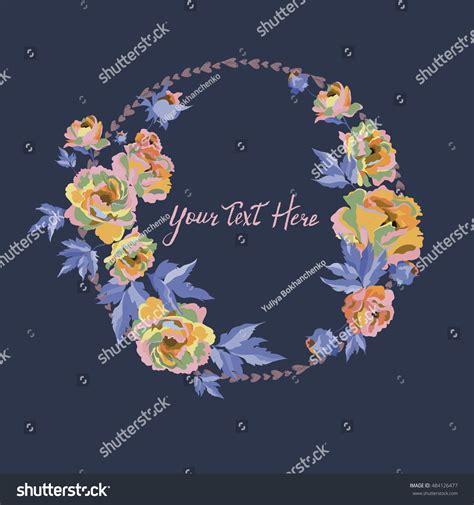 Vector Cute Floral Frame Roses Flowers Stock Vector Royalty Free 484126477 Shutterstock