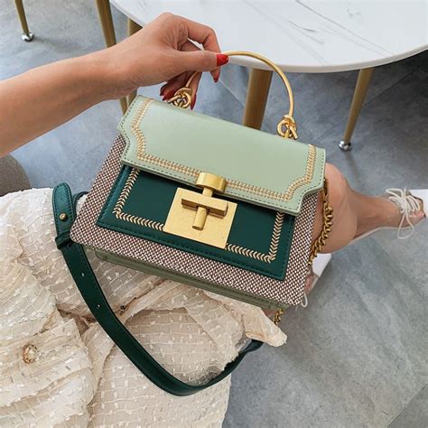 New Fashion Patchwork Pu Leather Crossbody Bag Miggon