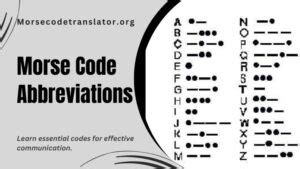 Morse Code Abbreviations Prosigns And Wire Signals