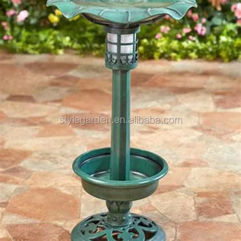 3 In 1 Plastic Garden Jardin Garten Jardim Bird Bath With Solar Light