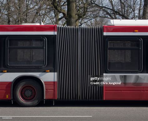 Middle Bellows Portion Of An Articulated Bendy Bus High-Res Stock Photo ...