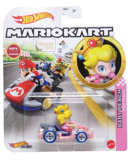 Baby Peach Princesa Pipe Frame Mario Kart Hot Wheels Mattel Carrinho De
