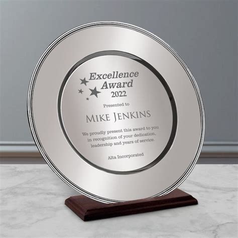 Employee Achievement Award Personalized Silver Plate - Etsy