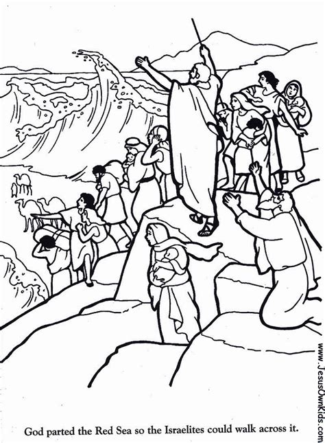 Free Bible Coloring Pages Moses Trip To Red Sea