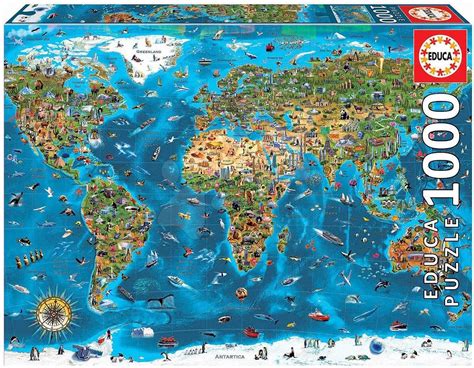 Puzzle Wonders Of The World Educa 1000 Delov S Fix Lepilom