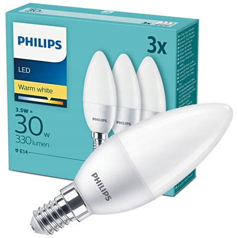 3x Żarówka Led E14 B35 3 5w 2700k Zestaw Philips 13094300166