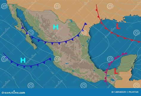 M Xico Mapa De Tiempo Del M Xico Mapa Sin Ptico Realista Y Editable Del