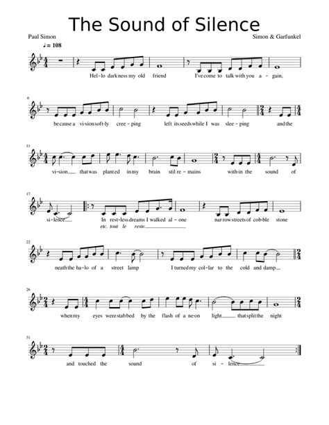 The Sound Of Silence Sheet Music For Oboe Download Free In Pdf Or Midi