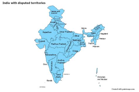 Sample Maps For India With Disputed Territories