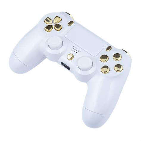 PlayStation DualShock 4 Custom Controller - White & Gold Games ...