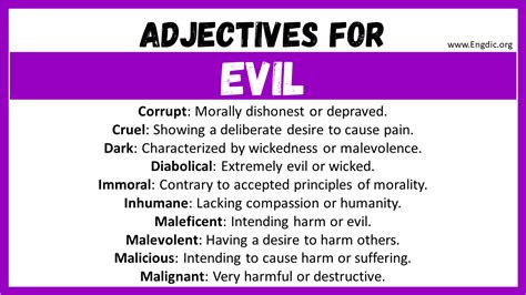 20+ Best Words to Describe Evil, Adjectives for Evil - EngDic