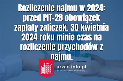 Rozliczenie najmu w 2024 przed PIT 28 obowiązek zapłaty zaliczek