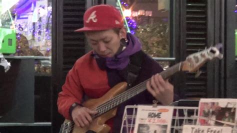 Amazing Street Bass And Guitar Player In Osaka Japan Youtube