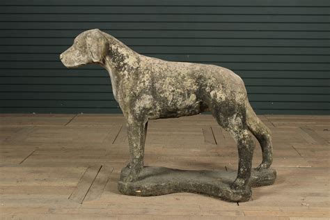 Sold Price Cast Stone Hound Dog Garden Sculpture May 3 0121 1030