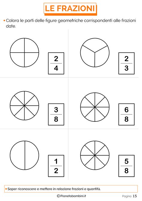 Frazionare Esercizi Semplici Per Spiegare Le Frazioni PianetaBambini It
