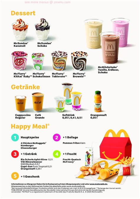 Online Menu Of Mcdonalds Restaurant Cham Germany Zmenu