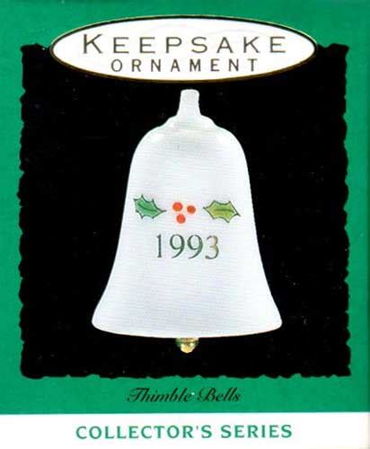 1993 Thimble Bells 4 Miniature Qxm5142 Hallmark Ornaments