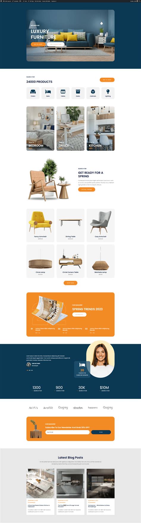 Bricks Furniture Store Layout - Bricks Layouts, Child Themes and more...