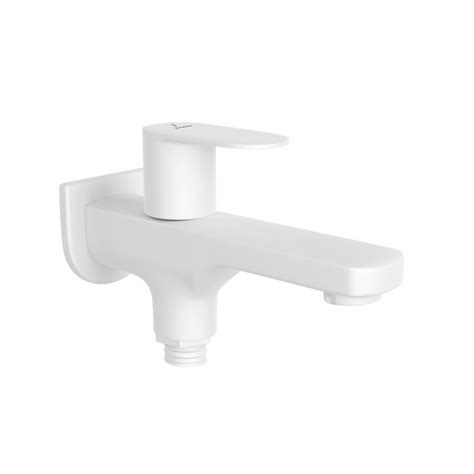 White Matt Two In One Wall Bib Tap Opal Prime Jaquar Global