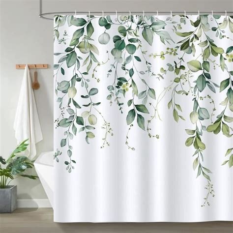 Rideau De Douche Feuilles D Eucalyptus Plante Verte Rideau De Bain