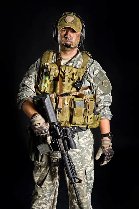 Soldier Posing With A Gun Royalty Free Stock Photos Image 22496388