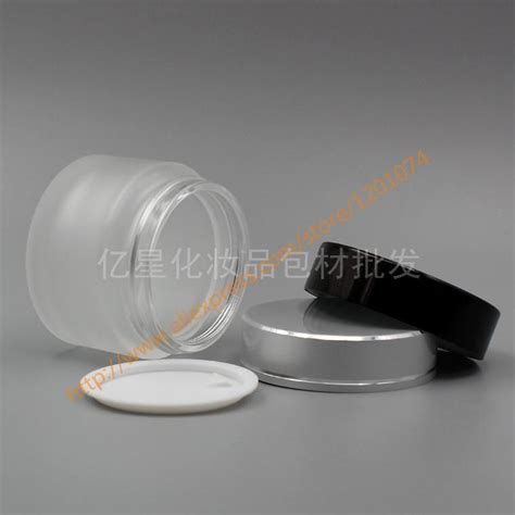 Wholesale Wholesale 50g Clear Frosted Glass Cream Jar With Shiny Silver