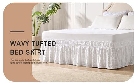 Miye Wavy Tufted Bed Skirt Wrap Around Dust Ruffle With