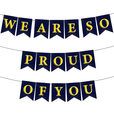 Buy We Are So Proud Of You Banner No Diy Feet Blue And Gold