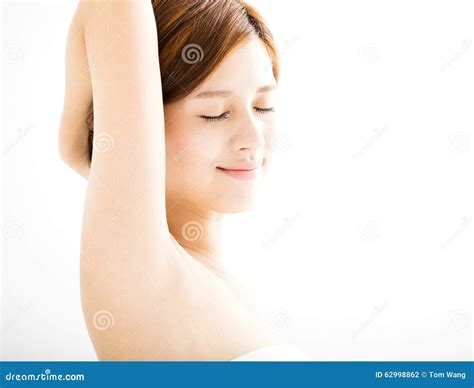 Smiling Young Woman With Clean Armpit Stock Photo Image Of Japanese