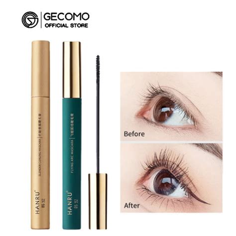 GECOMO Mascara Black Long Lasting Curl Eyelashes Waterproof Volumizing