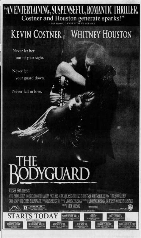 An Old Movie Poster For The Bodyguard