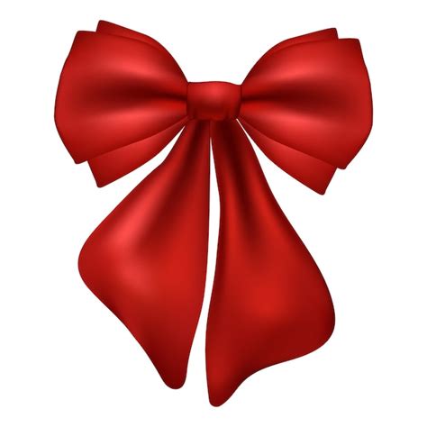 Premium Vector Festive Bow Christmas Red Satin Bow With Ribbons