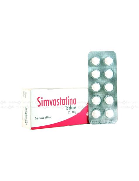 Precio Simvastatina 20 Mg Con 30 Tabletas Farmalisto MX