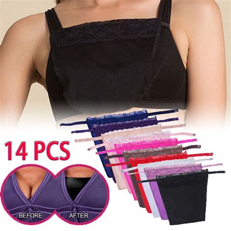 14 Colors Womens Lace Clip On Mock Camisole Bra Insert Overlay Modesty