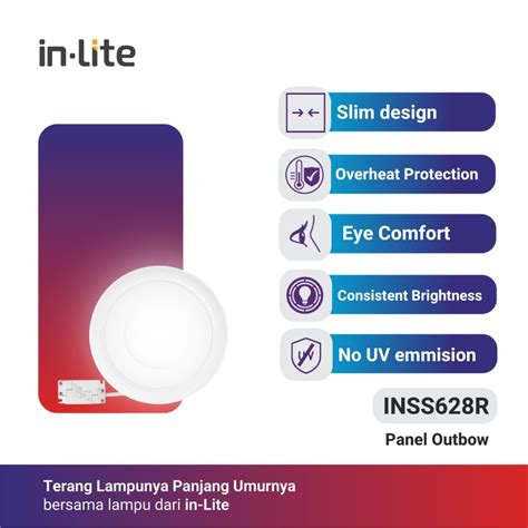 Jual Led Panel Inlite In Lite W W Watt Bulat Inss R Bulat