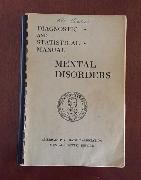 Dsm I Diagnostic And Statistical Manual Of Mental Disorders St