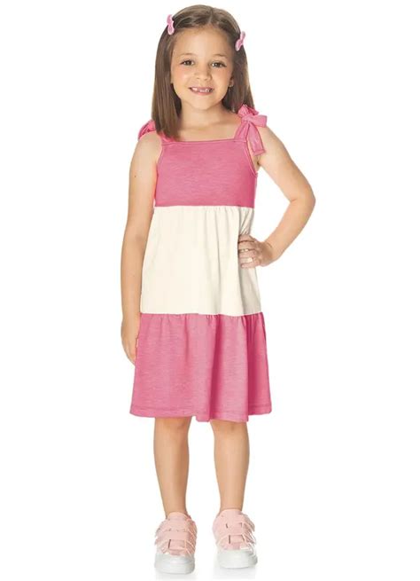 Vestido Infantil Três Marias Rosa Rovi Kids