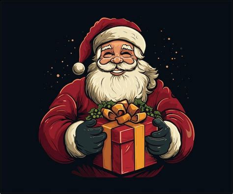 Ilustraci N De Santa Claus Dibujado A Mano Con Un Vector De Caja De