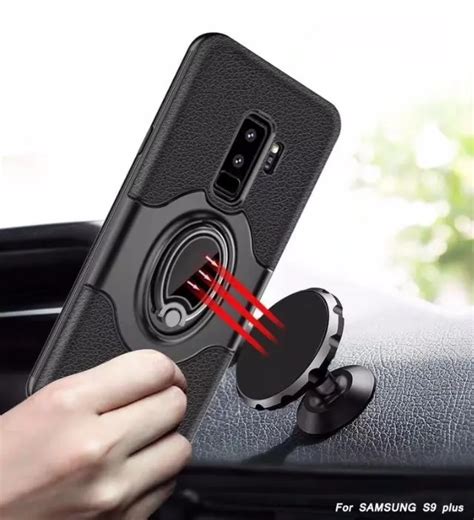 Adtismark Magnet Car Hybrid Pctpu Ring Holder Stand Shockproof Hard Phone Case Cover For