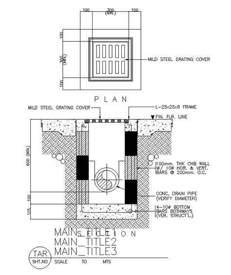 Manhole design cad drawing is given in this cad file. Download this 2d cad file now. - Cadbull