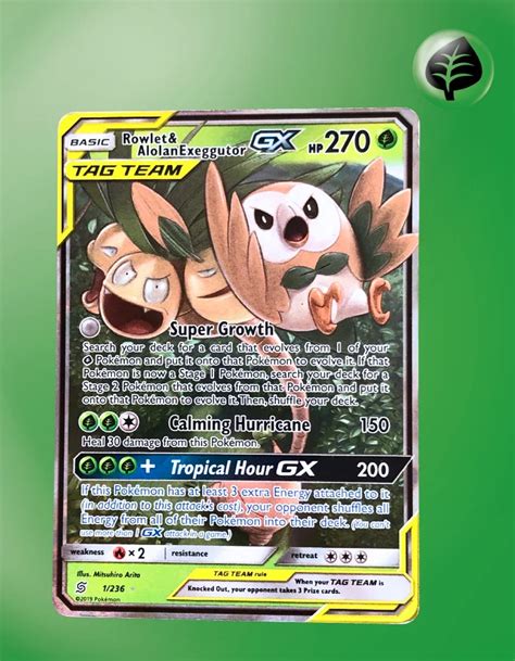 Rowlet Alolan Exeggutor Gx Unified Minds Tcg Coleccionistas